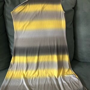 Yellow and Gray Striped Dress